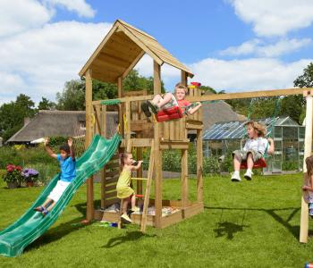 Wooden Swing and Slide Set • Palace 2-Swing 