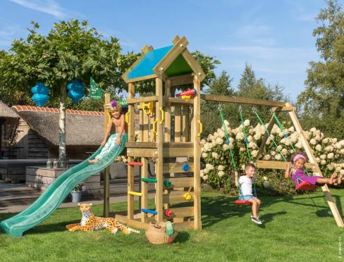 Jungle Nomad | Wooden climbing frame with double swing